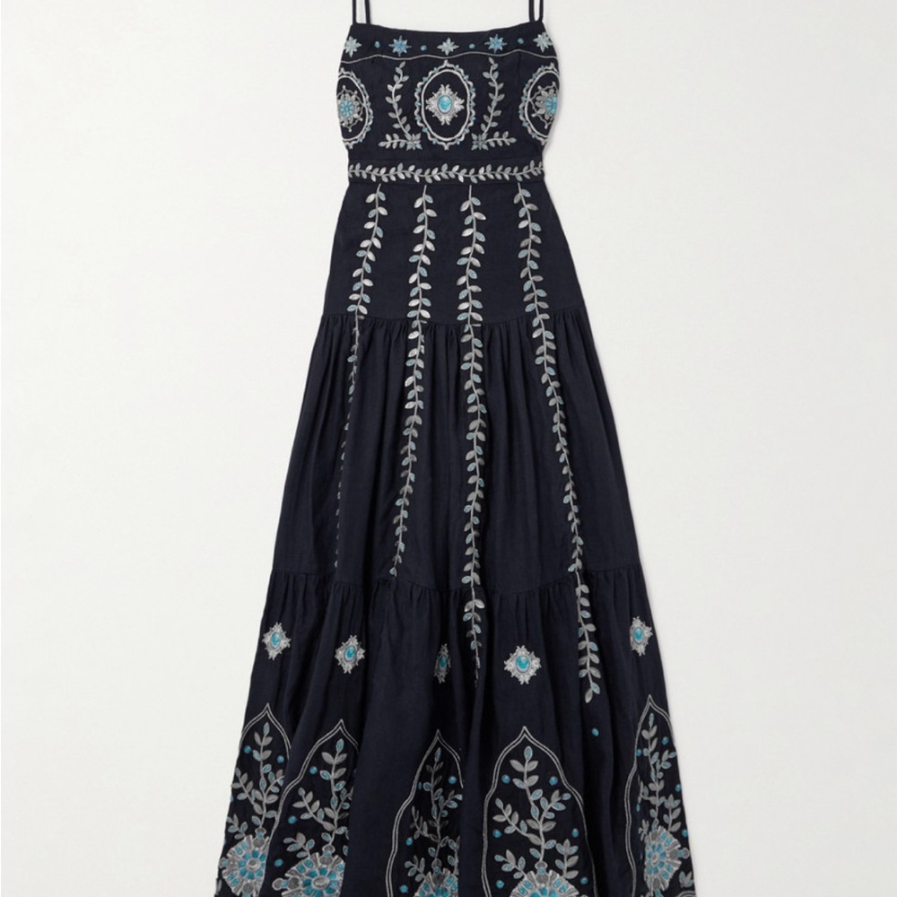 Agua by Agua Bendita Lima Relicario Embroidered Maxi Dress